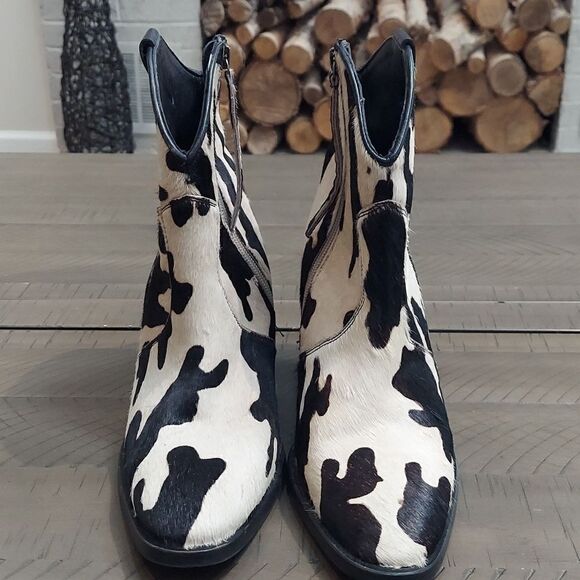 Idyllwind Calf Hair Cow Print Cowboy Booties Sz 8 - Picture 6 of 15